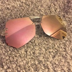Sunny day rimless geometric sunglasses